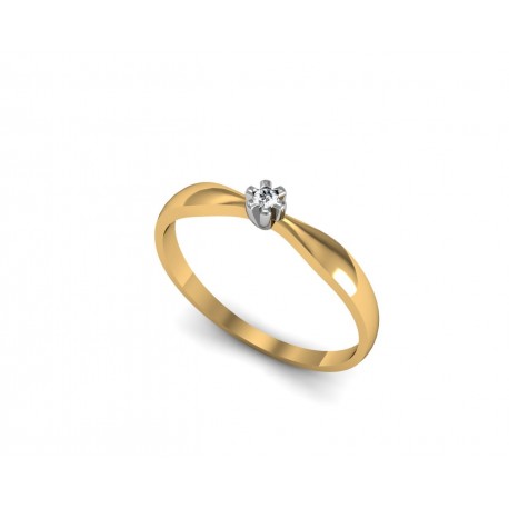 Замечательное бриллиантовое кольцо 0,06 CT ID: 1749