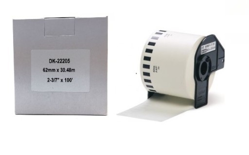 Сменная этикеточная лента Brother QL DK-22205 62 мм x 30,48 м белая