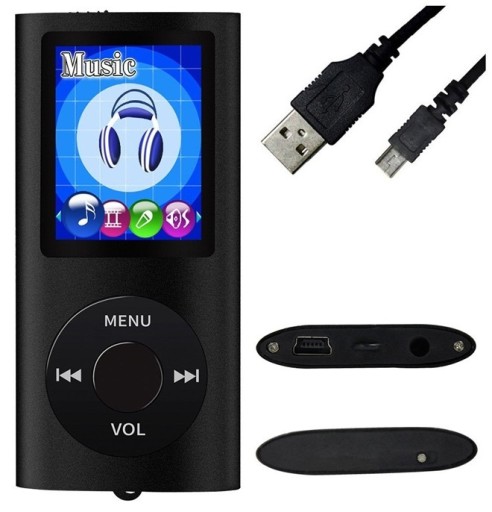 Odtwarzacz MP4 T838 8GB radio głośnik MP3 czarny