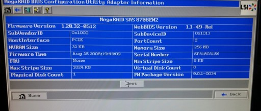 NOW KONTROLER LSI LOGIC SAS 8708EM2 256MB RAID
