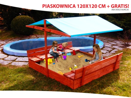 ПЕСОЧНИЦА СО СКАМЬЯМИ И ЗАКРЫВАЕМЫМ ВЕРХОМ 120Х120