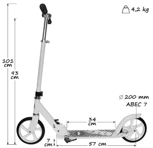 Самокат Pallid 200 мм ABEC7 URBAN для взрослых