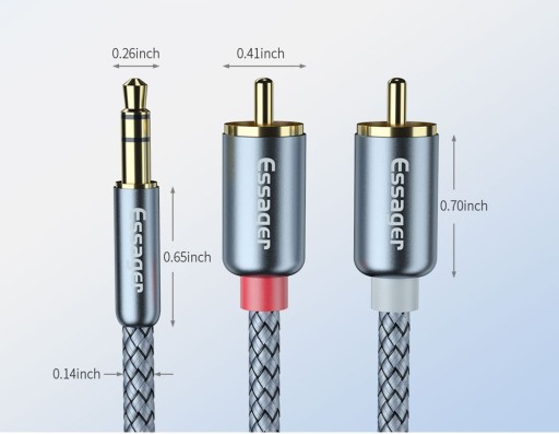 КАБЕЛЬ HQ MINI JACK 2x RCA CINCH STEREO GOLD HD 5M