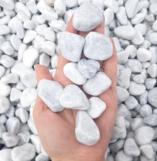 Бело-серая галька Bianco Carrara 20 кг