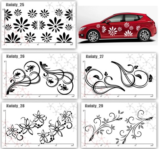 NAKLEJKA na samochód AUTO bok naklejki 50X100CM L