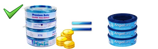 Сменная вставка для корзины для подгузников Angelcare x4