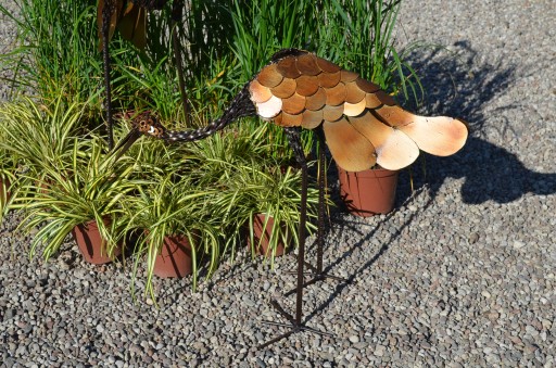 Ptak rajski czapla metalowa 80 cm