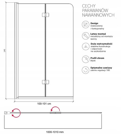 BESCO MODERN ВАННА 170x70 ЭКРАН КОРПУС 100x140