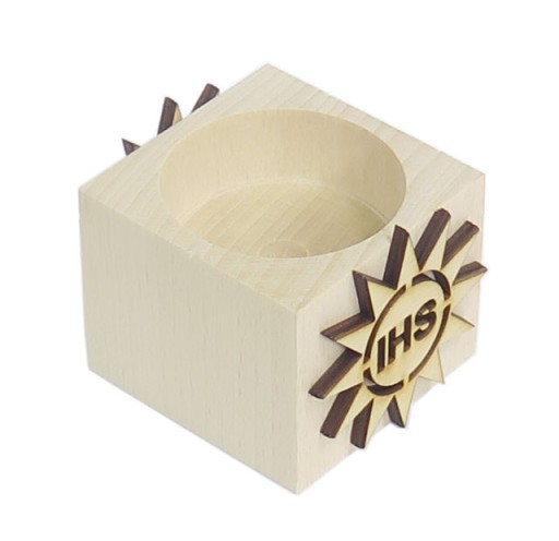 Деревянный подсвечник 4 см AD15 IHS HOST COMMUNION