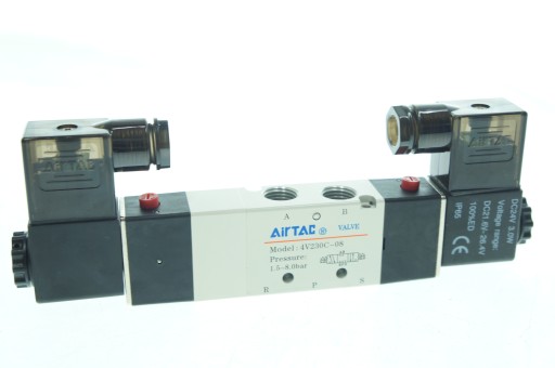 ЭЛЕКТРОМАГНИТНЫЙ КЛАПАН AIRTAC 4V230-08 BG 5/3 - 1/4- 24 В постоянного тока