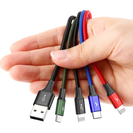 USB-кабель Baseus Fast 4in1 USB-C / 2x Lightning / Micro 3,5A, 1,2 м (черный)
