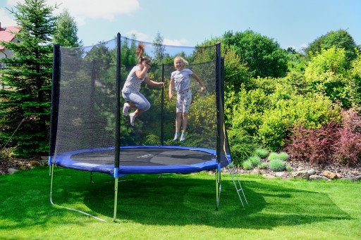TRAMPOLINA OGRODOWA 312CM Z SIATKĄ DRABINKA FUNFIT