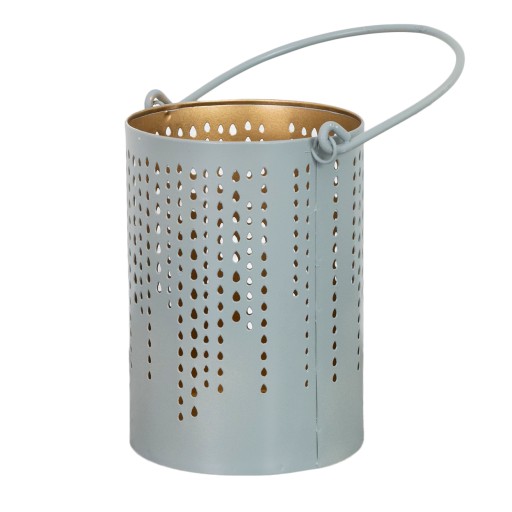 LAMPION METALOWY szary retro vintage wys. 26cm