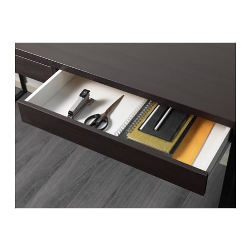 Письменный стол МИККЕ с 2 ящиками 142х50 ЧЕРНО-КОРИЧНЕВЫЙ IKEA