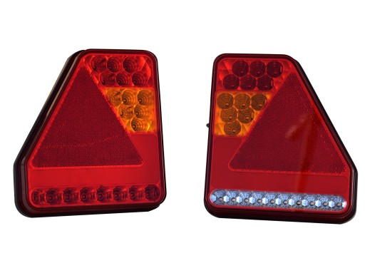 [ZESTAW] - 2 x Lampa GLO-TRACK (P+L) trójkatna led przyczepka rydwan diodow