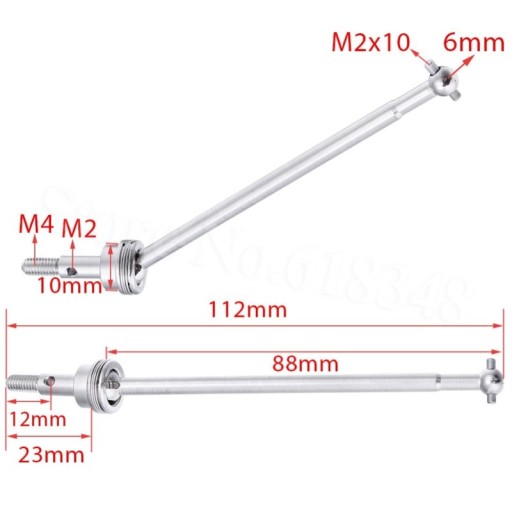 КАРДАННЫЙ ВАЛ HSP 1/10 CVD 108015 усиленный RC Jakar