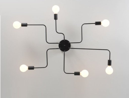 LAMPA SUFITOWA ŻYRANDOL PLAFON PAJĄK 6 RAMION LOFT