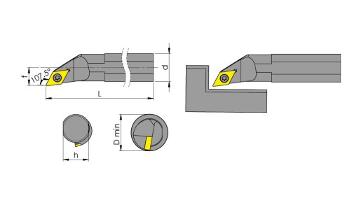 Нож токарный складной S25S SDQCR 11 DCMT 1104