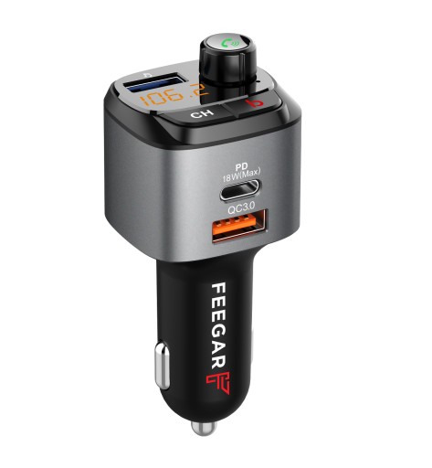 Feegar FM-передатчик Bluetooth зарядное устройство QC 3.0 PD
