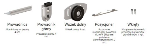 Система W60 для раздвижных дверей в шкафах шириной 180 см.