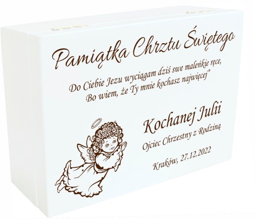 PUDEŁKO WSPOMNIEŃ PREZENT CHRZEST ROCZEK GRAWER