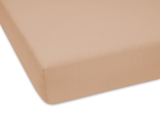 Prześcieradło jersey beżowe na gumce 200x200 cm