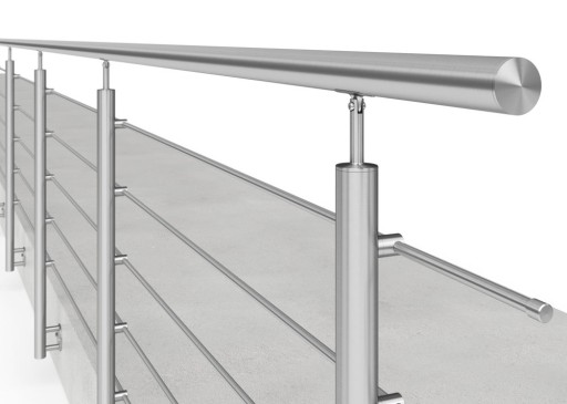 Balustrada nierdzewna, schodowa balkonowa barierka 5 x Ø12 mm długość 2,5 m