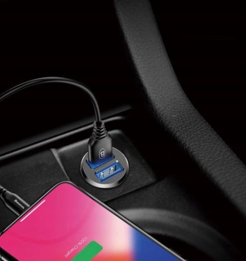УНИВЕРСАЛЬНОЕ БЫСТРОЕ АВТОМОБИЛЬНОЕ ЗАРЯДНОЕ УСТРОЙСТВО BASEUS 2X USB 5V 3.1A С ПОДСВЕТКОЙ