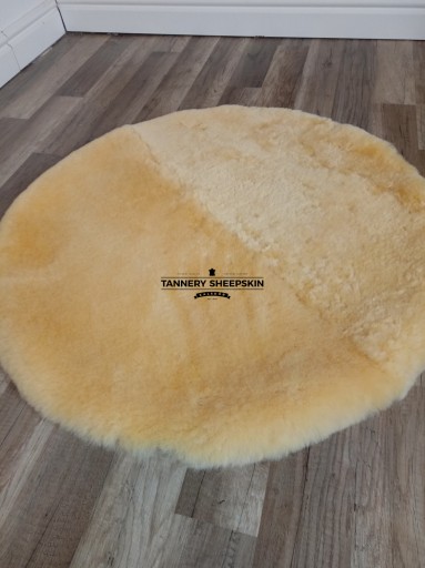 Круглый коврик Relugan из овчины из натуральной кожи