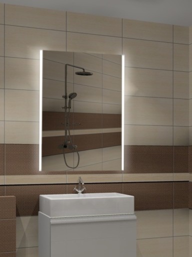 LED ЗЕРКАЛО COLD WHITE 50X70 всего в 15 мм от стены