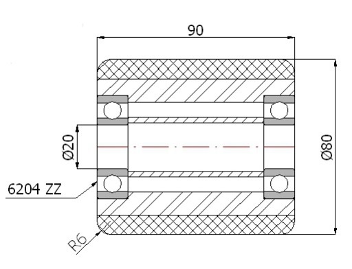 РОЛИКИ 80-90 ДЛЯ ТЕЛЕЖКИ FI 80 РОЛИК 80X90