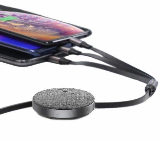 Baseus Fabric rozwijany kabel 3w1 35-120cm USB micro/Lightning/USB-C 3,5A