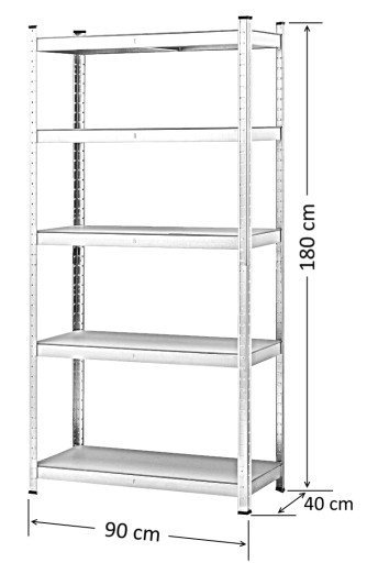 СКЛАДСКИЙ КНИЖНЫЙ ШКАФ 180х90х40см 5 ПОЛОК МДФ 175кг