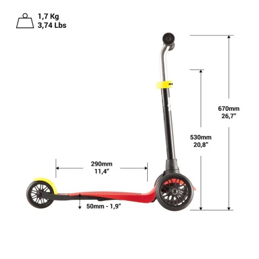 СКУТЕР B1 КОНСТРУКЦИЯ OXELO RED, чехол