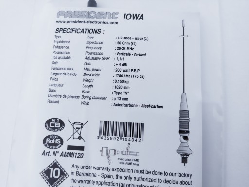 PRESIDENT IOWA oryginał z kablem wersja 1