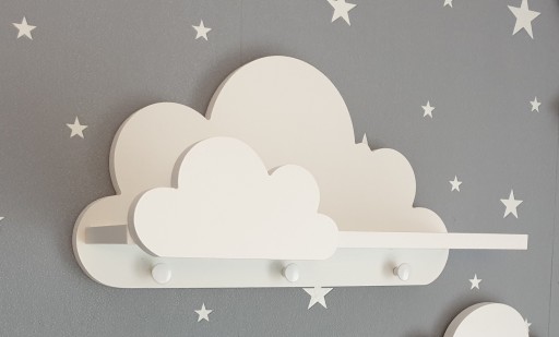 Полка Cloud Laguna с вешалкой - Престиж детская на стену