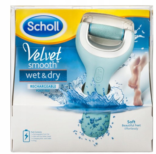 ЭЛЕКТРИЧЕСКАЯ ПИЛКА ДЛЯ НОГ SHOLL VELVET WET DRY С КРИСТАЛЛАМИ + 13 РОЛИКОВ