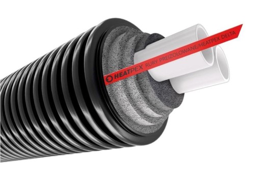 ПРЕДИЗОЛИРОВАННЫЕ ТРУБЫ HEATPEX DELTA 2x63x5,8/200