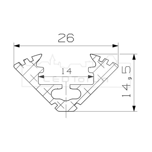 Profil alu kątowy ALU-LED P3 DREWNO PALISANDER 2m