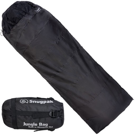 Сумка Jungle чёрная Snugpak лёгкий спальный мешок, молния слева