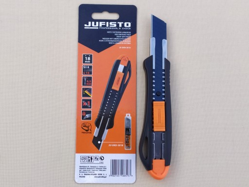НОЖ ОБОЙНЫЙ НОЖ С ЛОМАЮЩИМСЯ ЛЕЗВИЕМ 18 мм JUFISTO