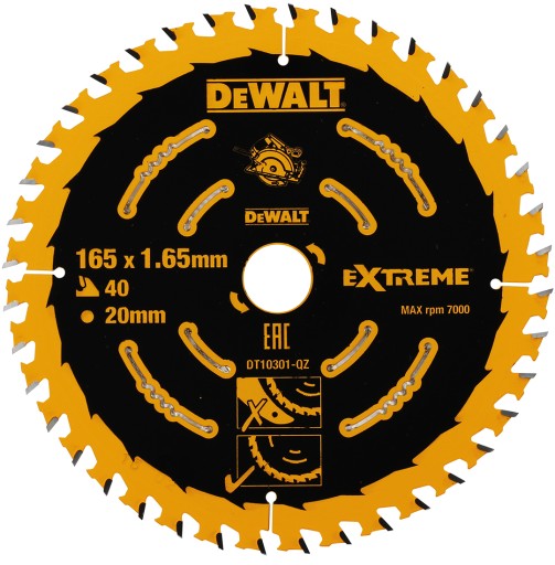 Диск по дереву 165 мм 40z DeWALT EXTREME DT10301