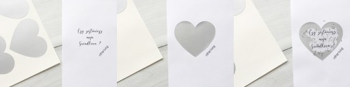 Скретч-наклейки HEARTS 35 мм, золотые скретч-карты А4