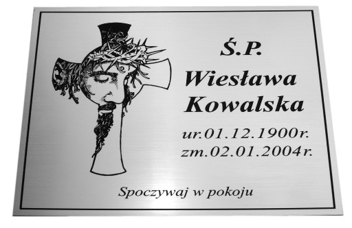 Tabliczka nagrobkowa nagrobna 10x12 cm GRAWER