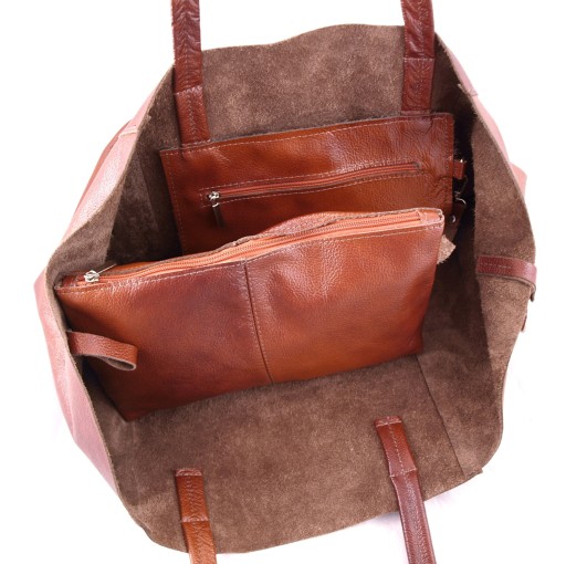 TOREBKA SKÓRZANA WOREK TORBA SKÓRA SHOPPER BRAZOWA