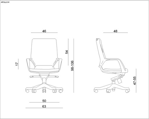 FOTEL niskie oparcie APOLLO M biały BL405 UNIQUE