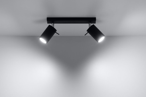 RING 2 черный современный потолочный светильник для спальни и гостиной Sollux LED