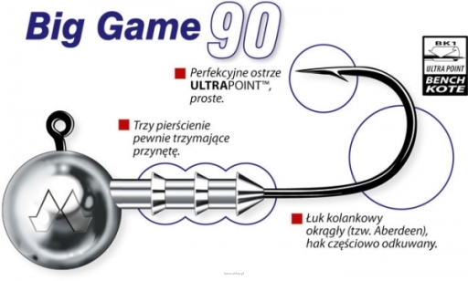 Główka Jigowa MUSTAD Big Game Hak 7/0 15g 20szt