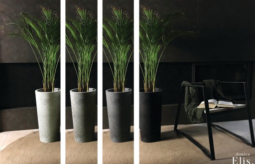 BETONOWA DONICA Z BETONU okrągła wysokość 70 cm