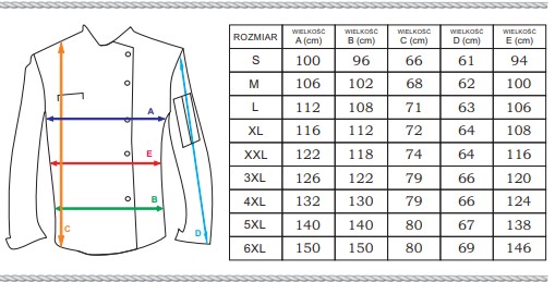 KITEL BLUZA kucharska DŻINS NAPY r. XL